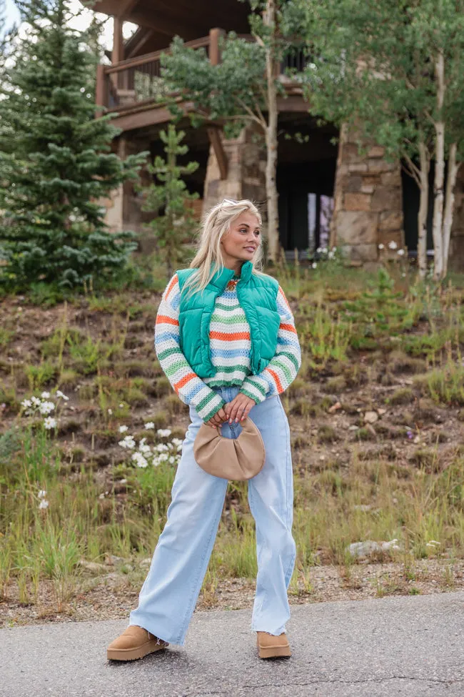 Sights To See Green Cropped Puffer Vest SALE