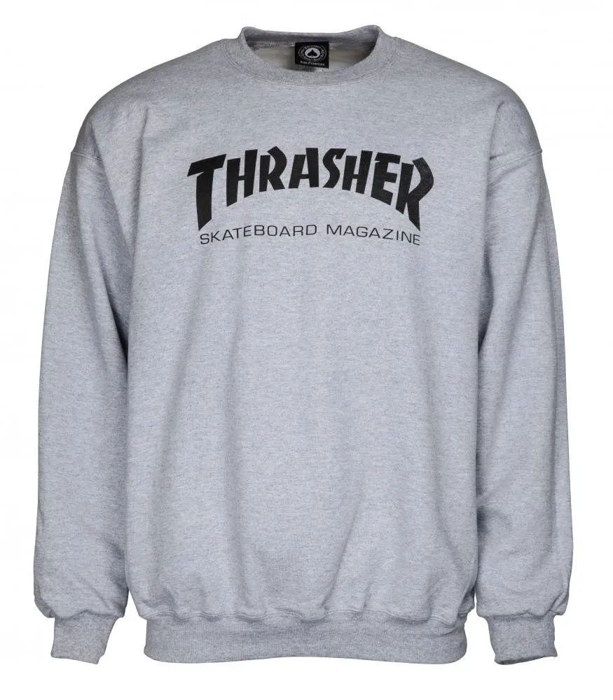 Skate Mag Logo Crew (Heather Grey)