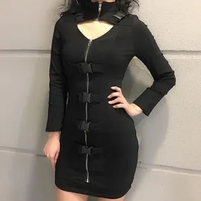 Strap Zipper Dress SD00795