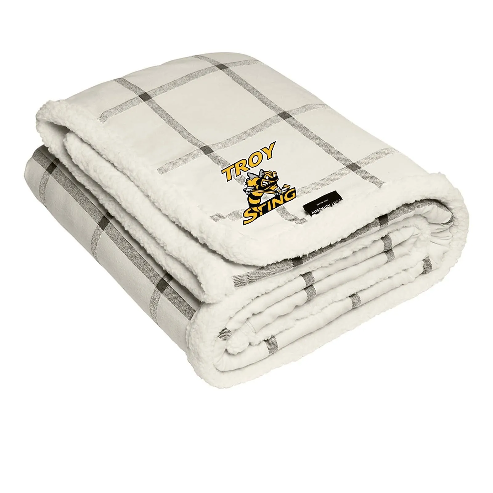 Troy Sting Port Authority ® Flannel Sherpa Blanket Embroidery