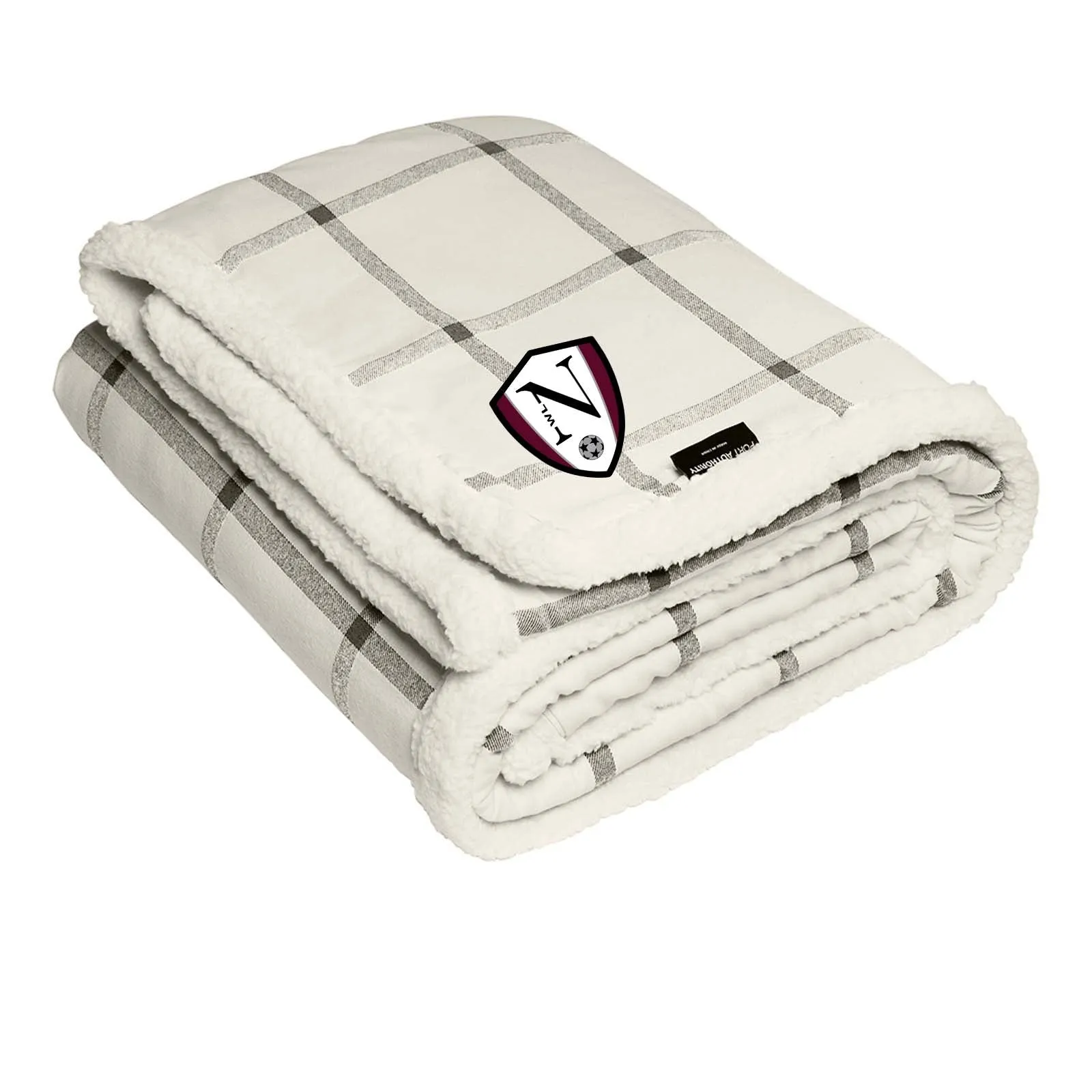 Walled Lake Women's Soccer Port Authority ® Flannel Sherpa Blanket Embroidery