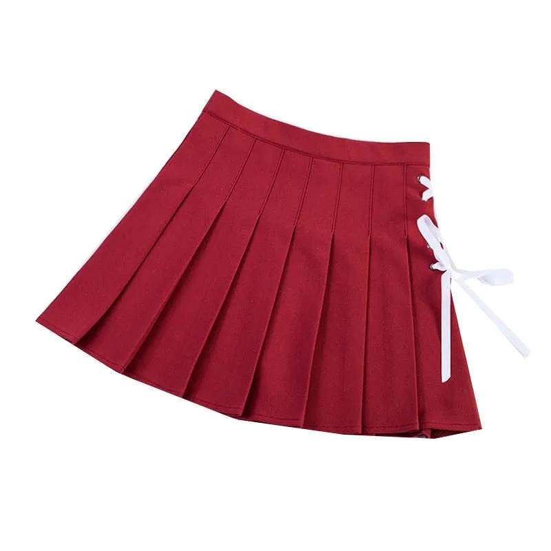 Wjczt Summer Women Pleated Skirts High Waist Female Mini Skirt Harajuku Preppy Style Ladies Plaid Skirts Sweet Girls Dance Mini Skirt