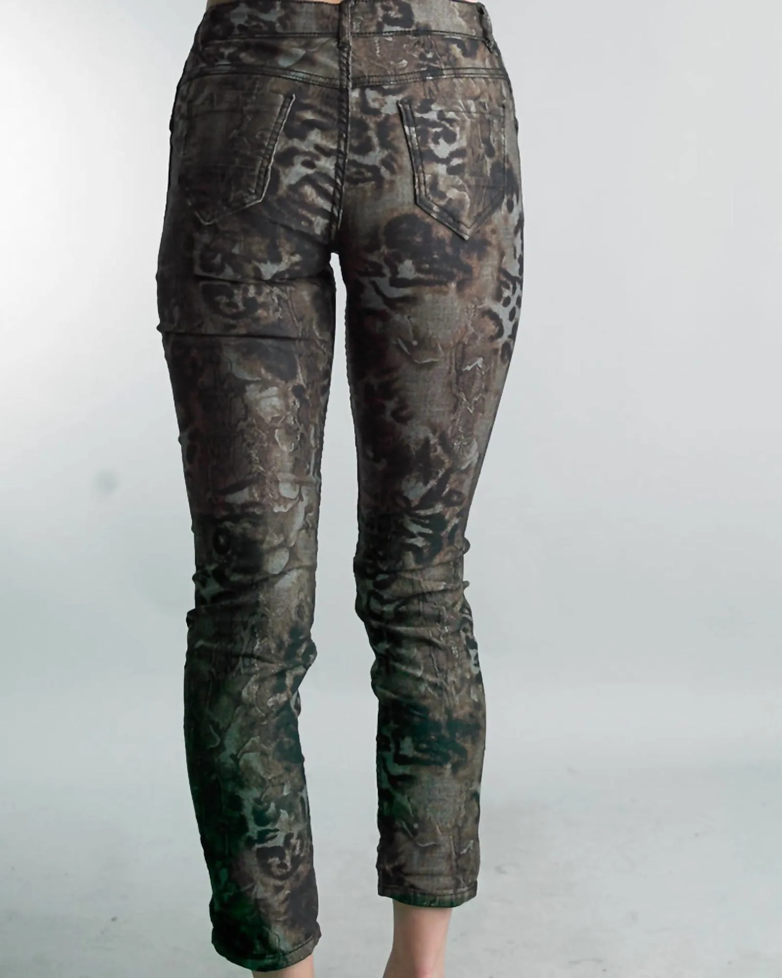 Women's Reversible Jeans in Black Skin Print | Black Skin Print