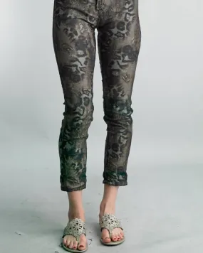 Women's Reversible Jeans in Black Skin Print | Black Skin Print