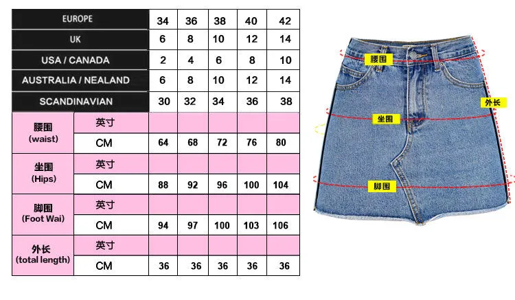 Zipper Packets High Waist Pure Color Slim Short Denim Skirt